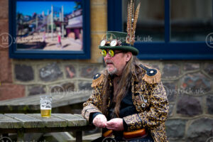 Steampunk Elegance: A Moment of Reflection at Minehead Festival