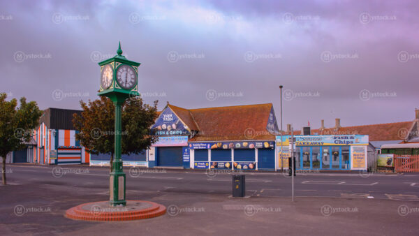 Dawn’s Quiet Guardian: Jubilee Clock on Minehead Esplanade