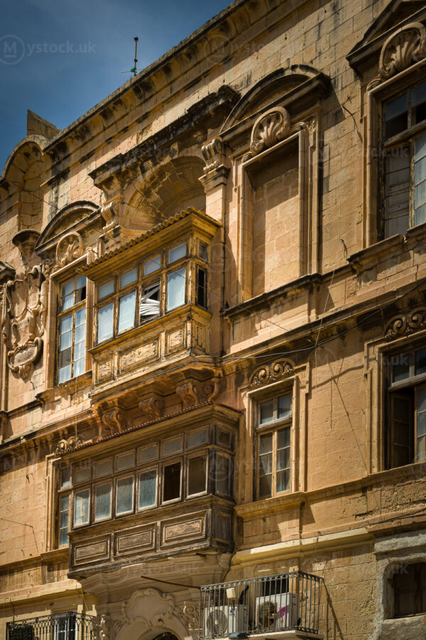 Sunlit Timber Balcony, Valletta